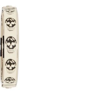 Alexander McQueen enamel skull bangle black, cream, silver
